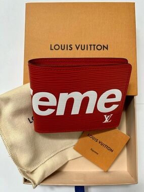Louis Vuitton Red Epi Bi-Fold Wallet